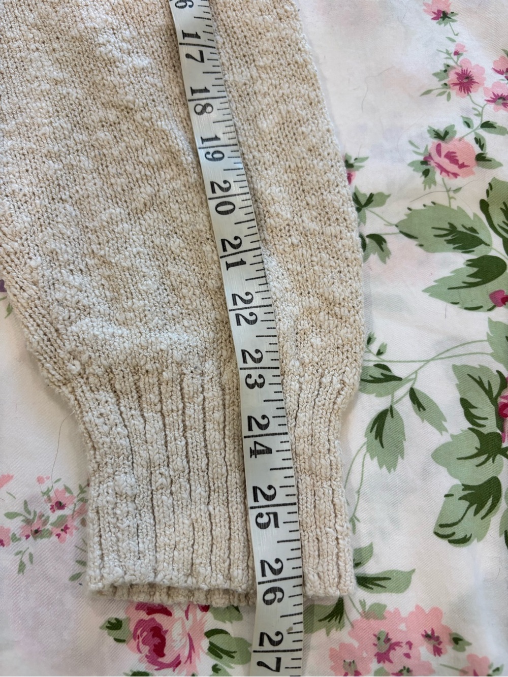 J. Crew Sz 2X Cream Oatmeal Slub Cotton Sweater V-Neck Relaxed Fit EUC - Picture 7 of 9